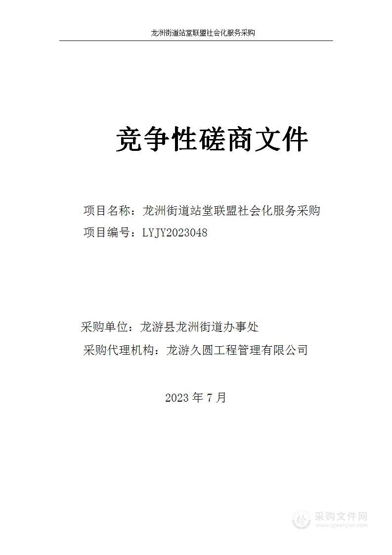 龙洲街道站堂联盟社会化服务采购