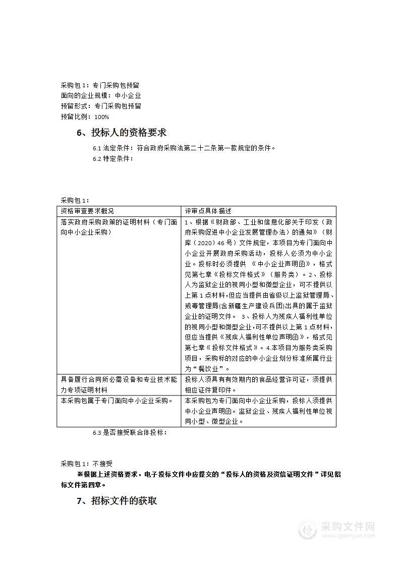 福建省福州港口发展中心机关食堂服务采购项目