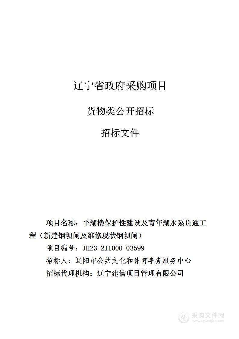 平湖楼保护性建设及青年湖水系贯通工程（新建钢坝闸及维修现状钢坝闸）