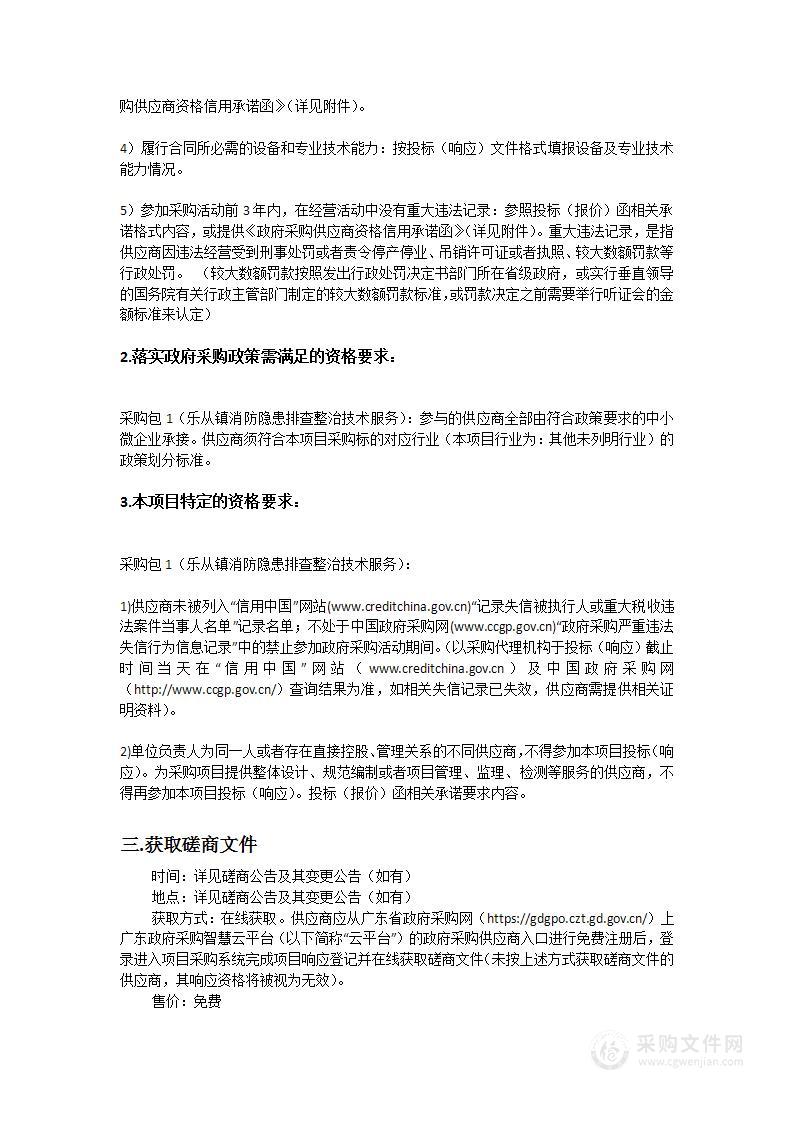 乐从镇消防隐患排查整治技术服务