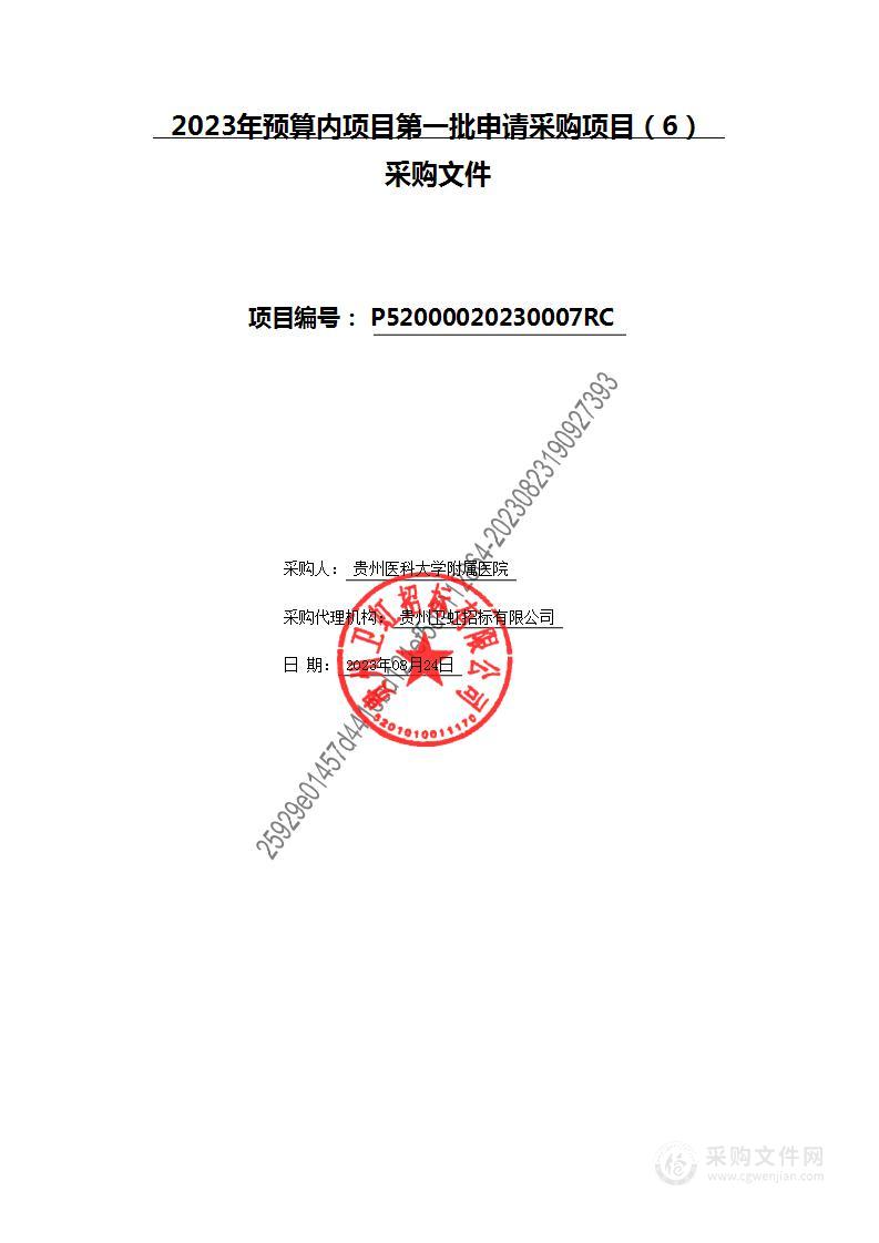 2023年预算内项目第一批申请采购项目（6）