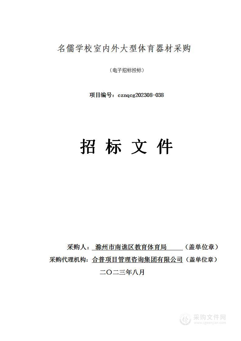 名儒学校室内外大型体育器材采购项目