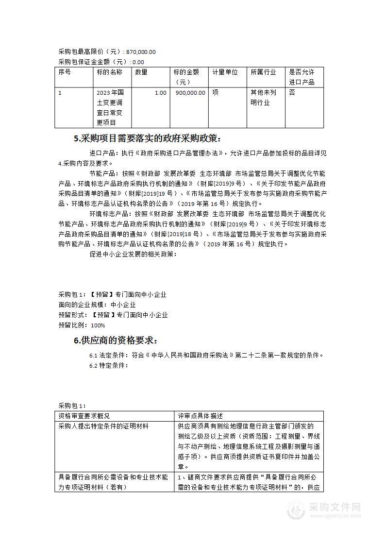 2023年国土变更调查日常变更项目