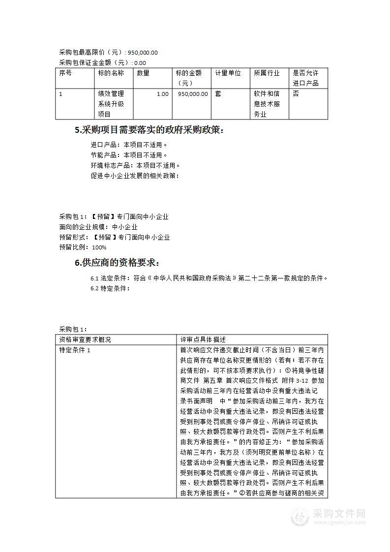 绩效管理系统升级项目