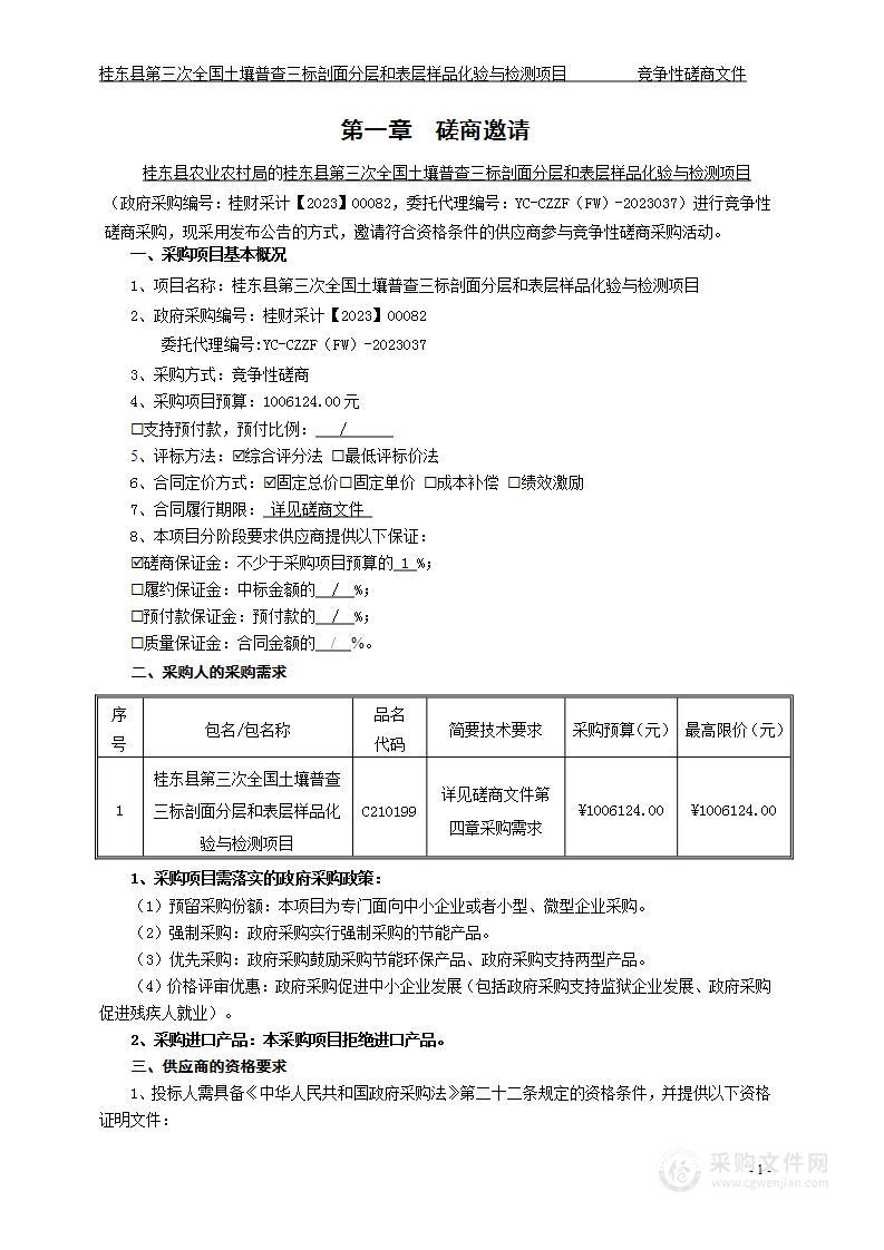 桂东县第三次全国土壤普查三标剖面分层和表层样品化验与检测项目