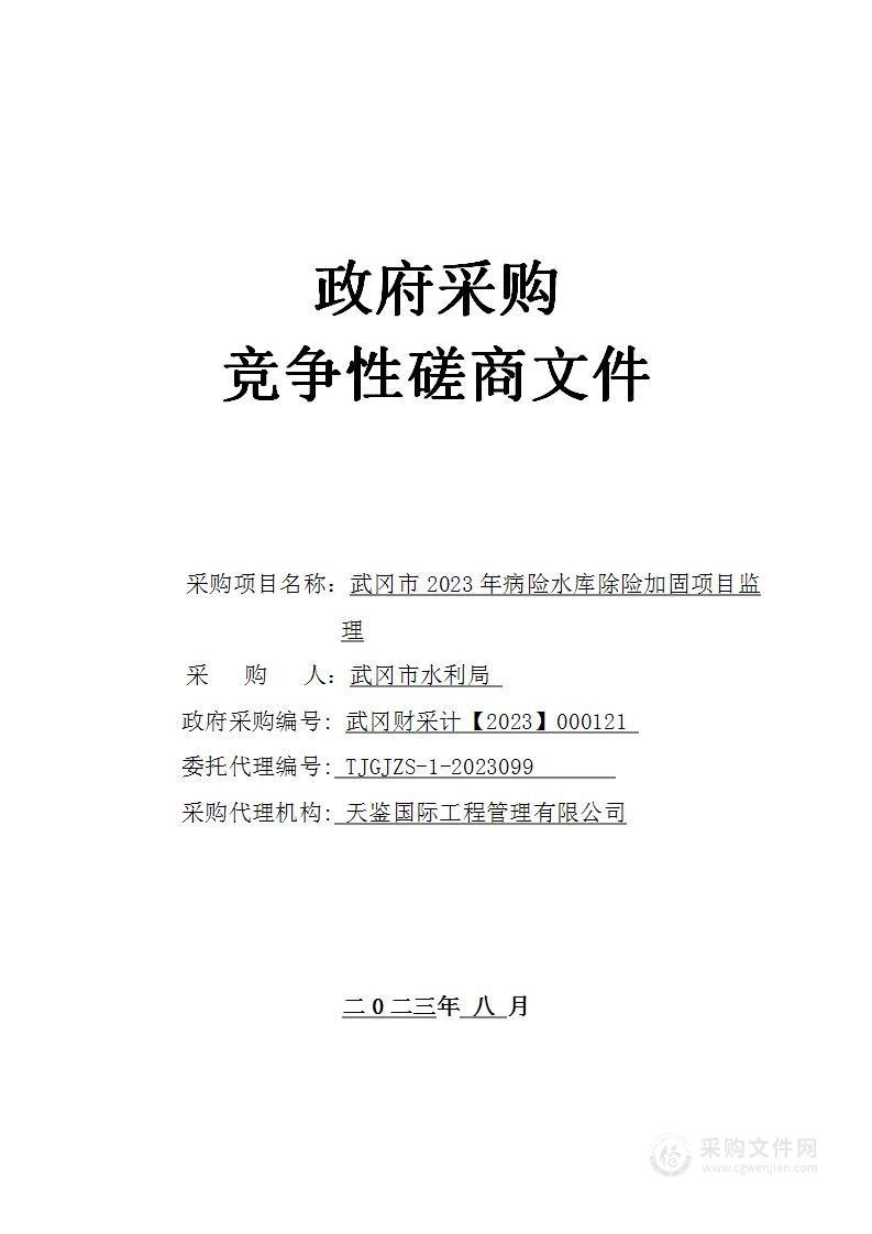 武冈市2023年病险水库除险加固项目监理