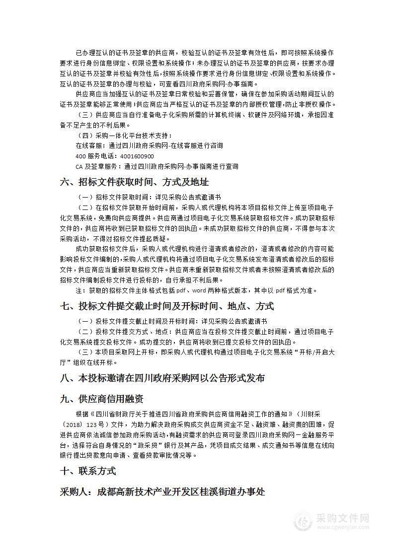 成都高新技术产业开发区桂溪街道办事处第五次全国经济普查服务采购项目