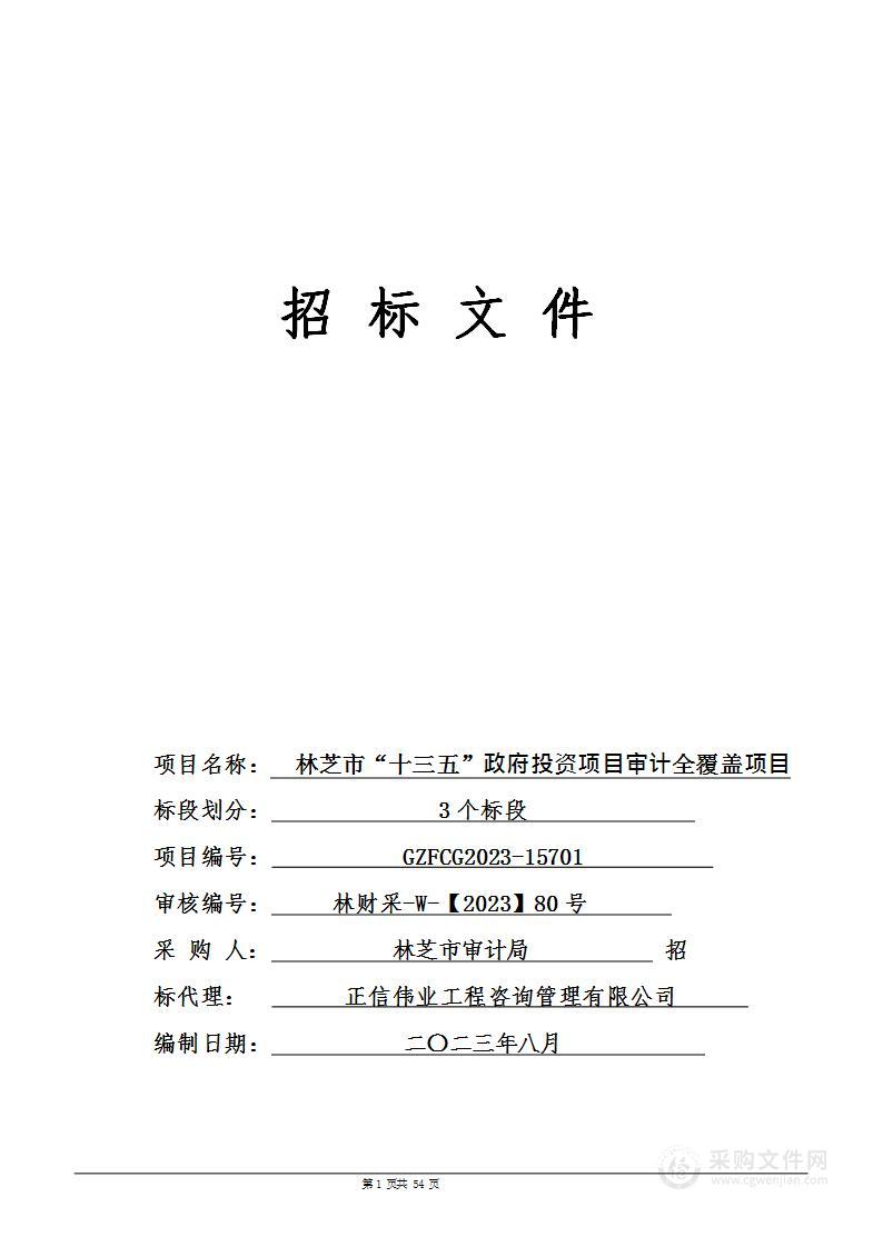 林芝市”十三五“政府投资项目审计全覆盖项目一标段