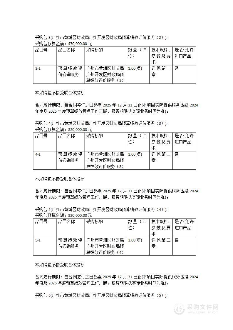 广州市黄埔区财政局预算绩效管理服务采购项目