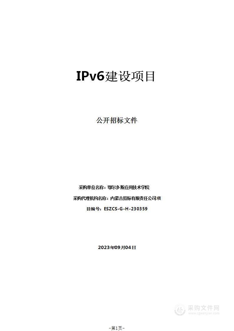 IPv6建设项目