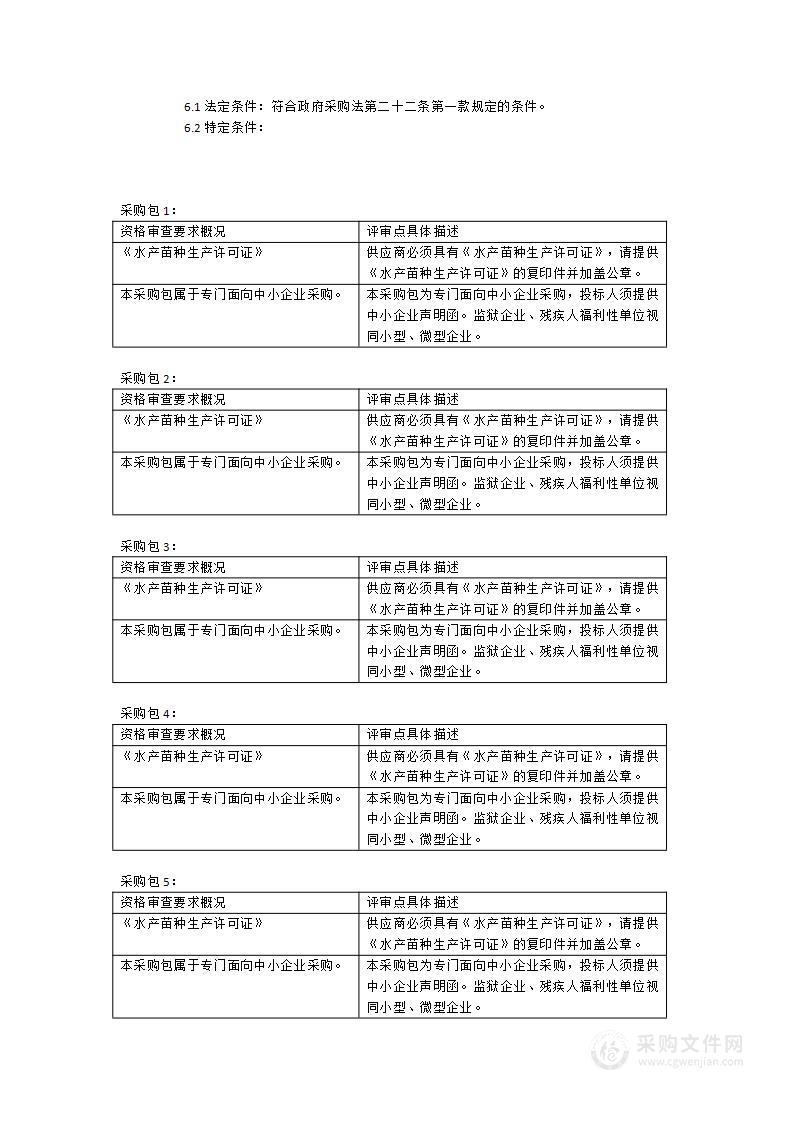 2023年中央农业生态资源保护资金增殖放流项目