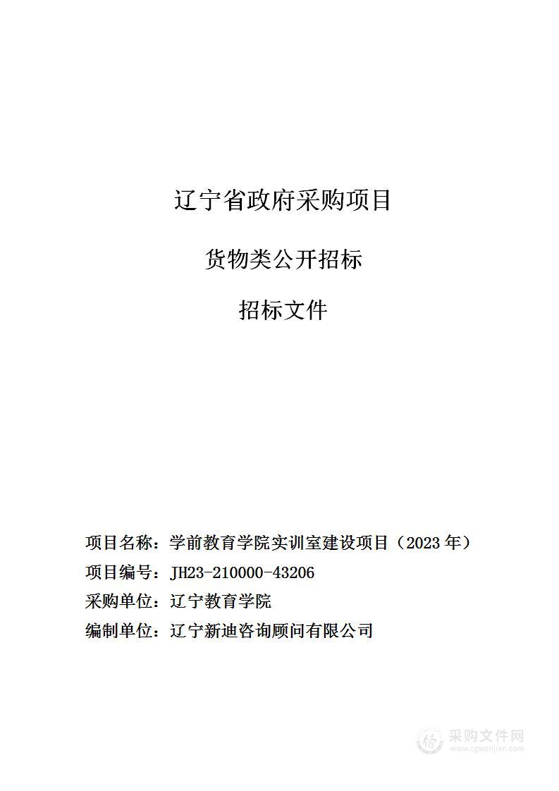 学前教育学院实训室建设项目（2023年）