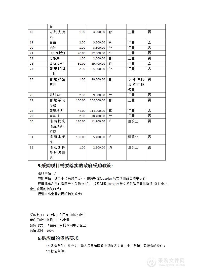 智慧录播教室设备采购项目