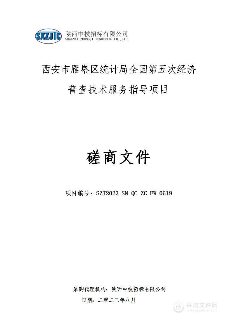 全国第五次经济普查技术服务指导项目