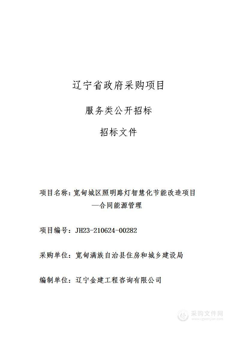 宽甸城区照明路灯智慧化节能改造项目—合同能源管理