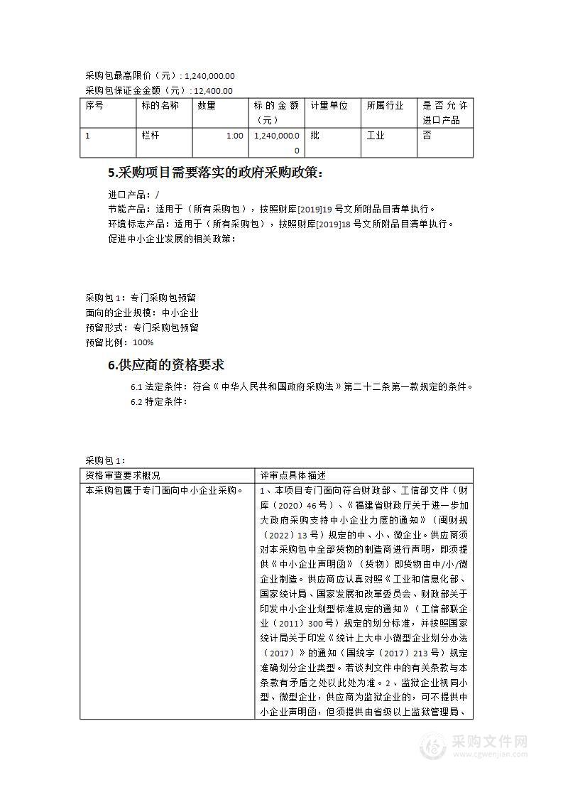 监舍不锈钢门窗及晾衣场不锈钢护栏采购项目