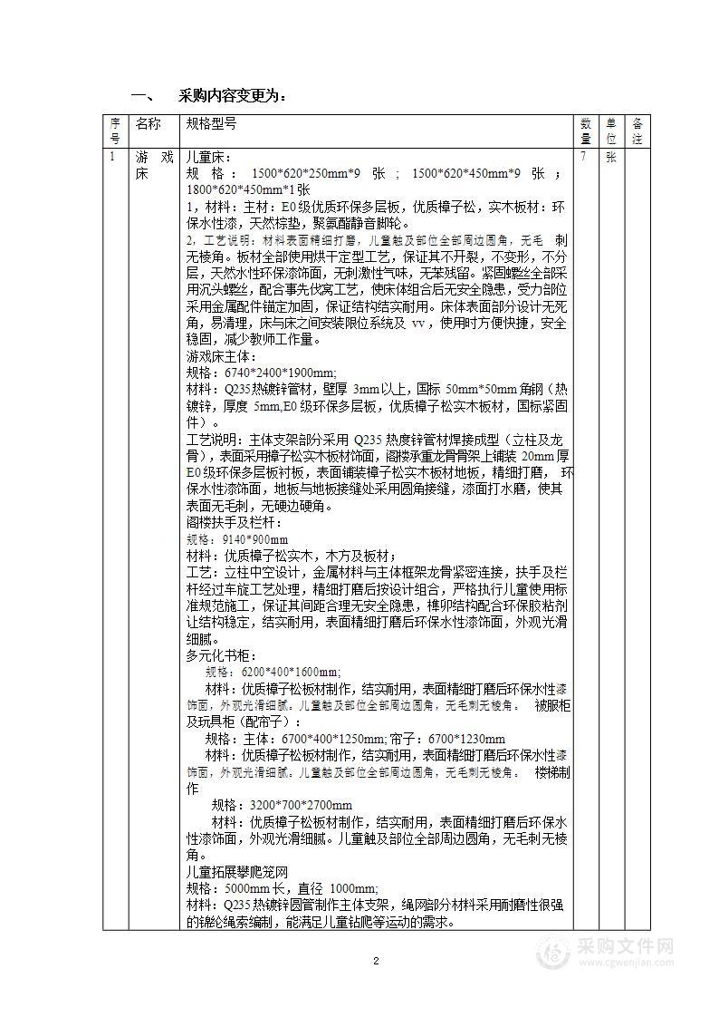 2023年旧宫二幼购置双层游戏床及教师桌柜组合项目（非财拨）木制床类采购项目