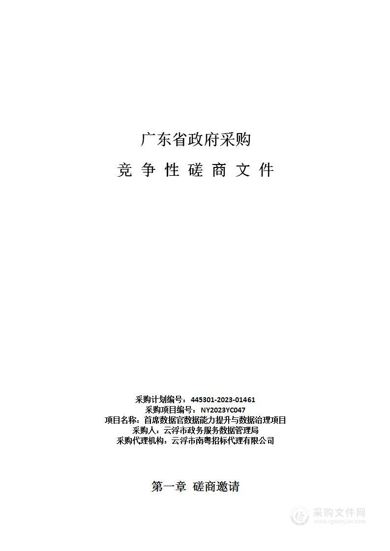 首席数据官数据能力提升与数据治理项目