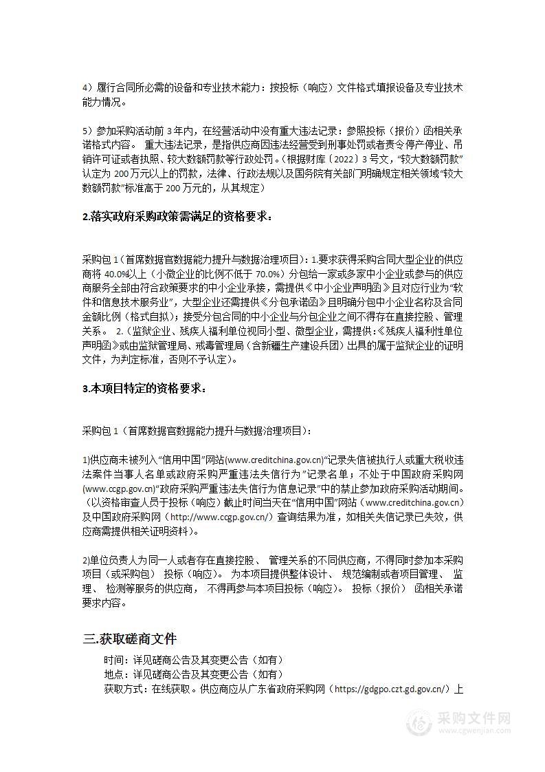 首席数据官数据能力提升与数据治理项目