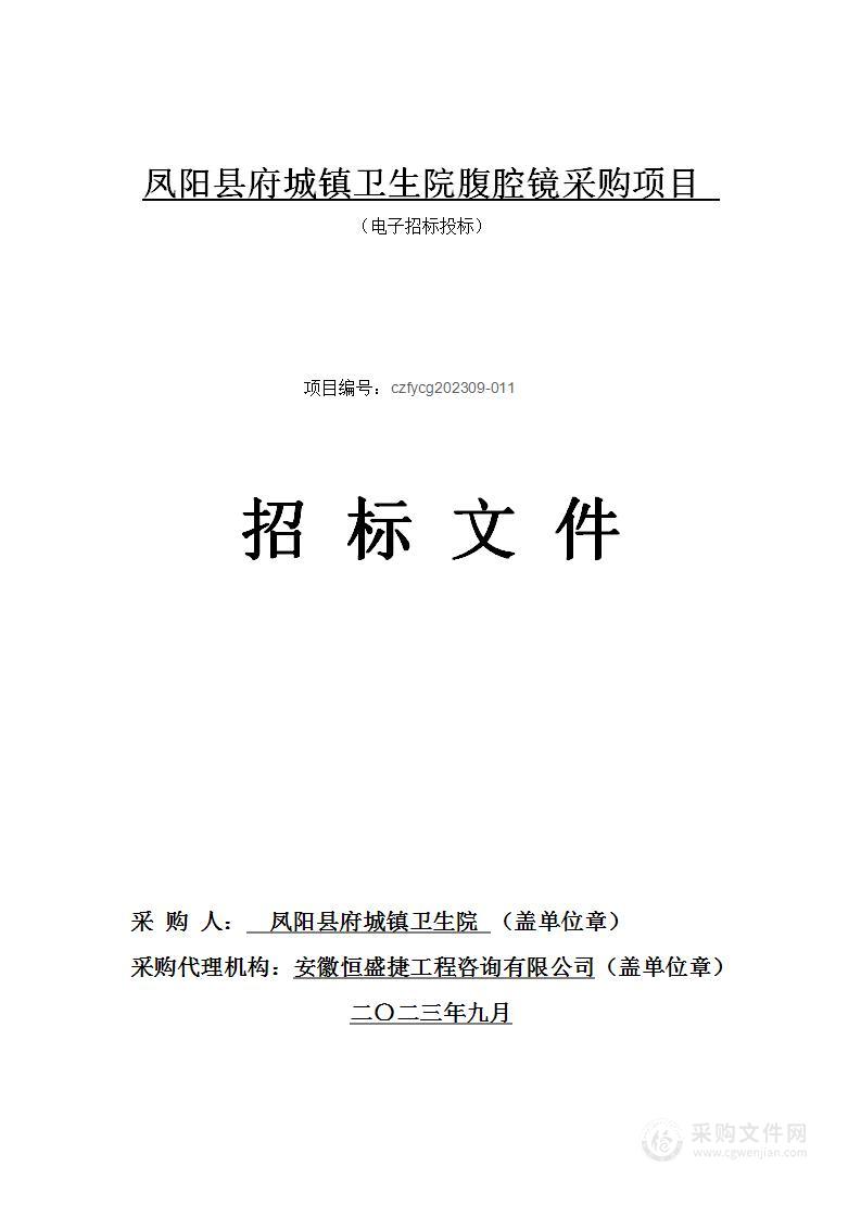 凤阳县府城镇卫生院腹腔镜采购项目