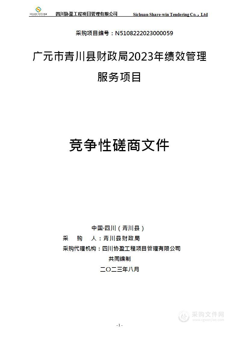 青川县财政局2023年绩效管理服务项目