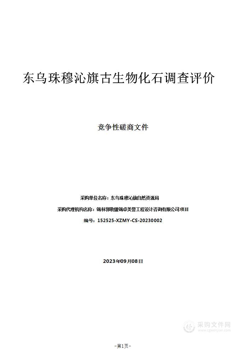 东乌珠穆沁旗古生物化石调查评价