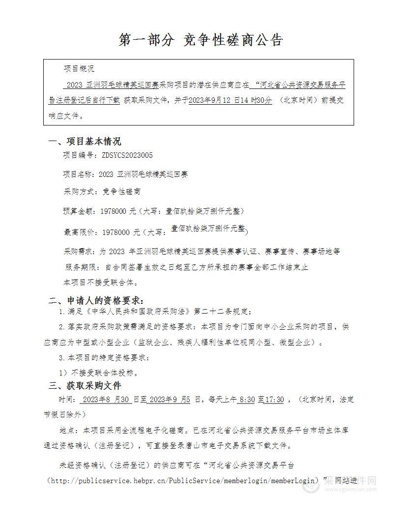 2023亚洲羽毛球精英巡回赛