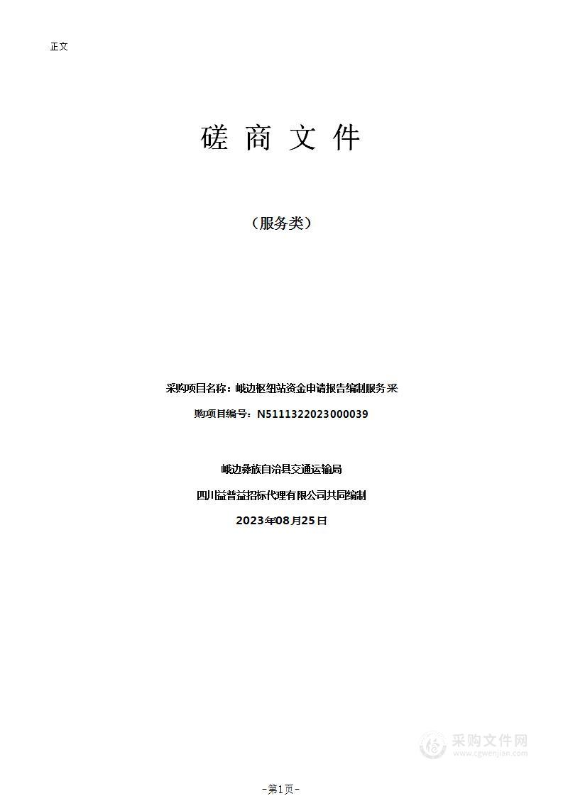 峨边枢纽站资金申请报告编制服务