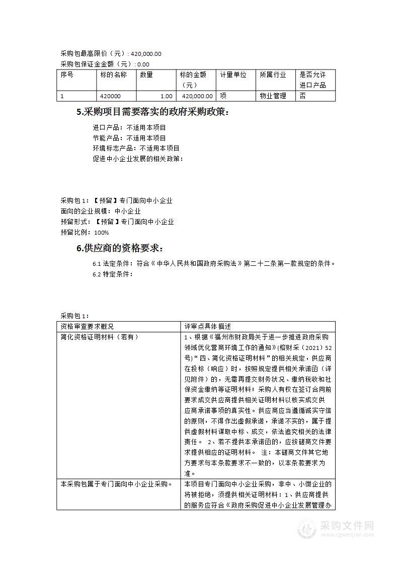 福州市林则徐纪念馆物业管理服务