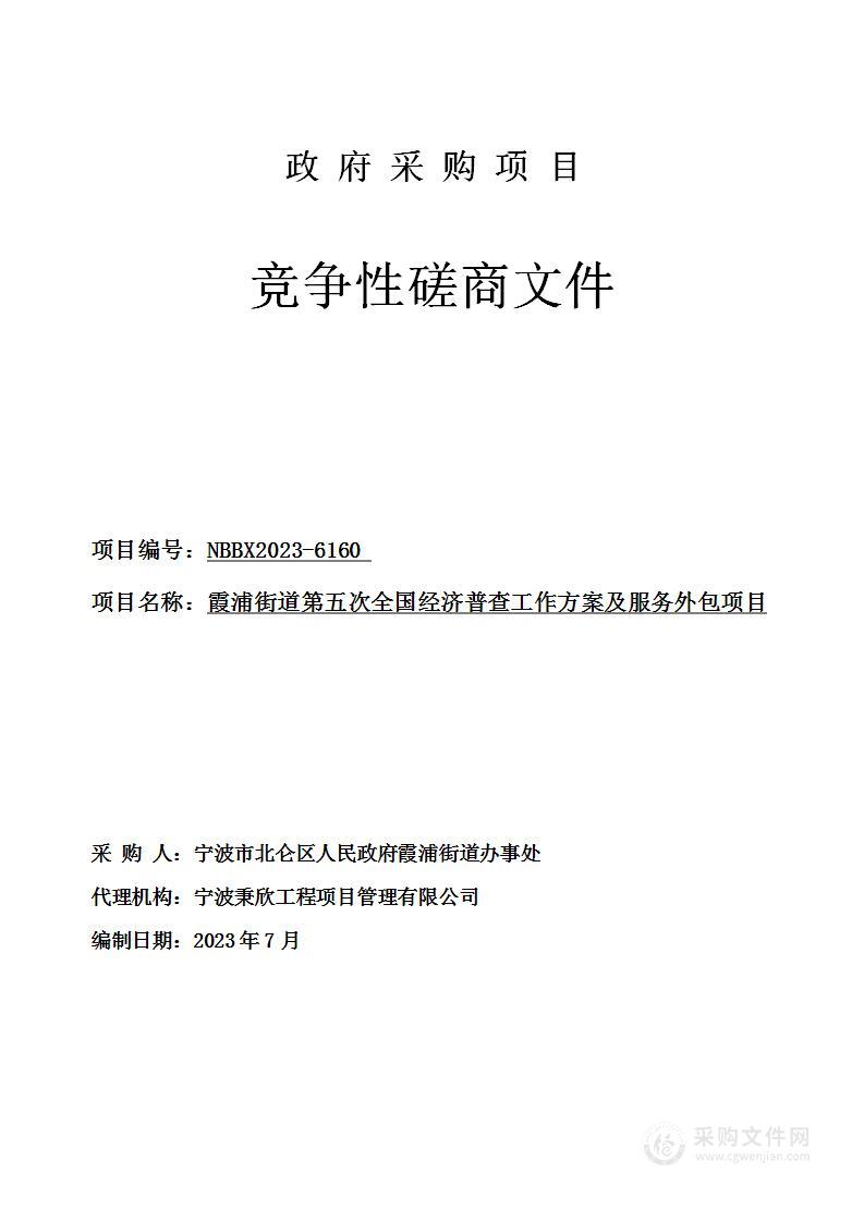 霞浦街道第五次全国经济普查工作方案及服务外包项目