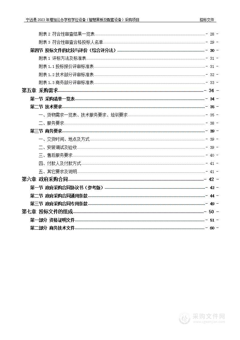 宁远县2023年增加公办学校学位设备（智慧黑板及配套设备）采购项目