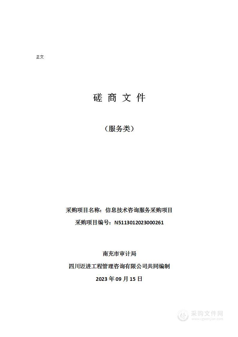 南充市审计局信息技术咨询服务采购项目