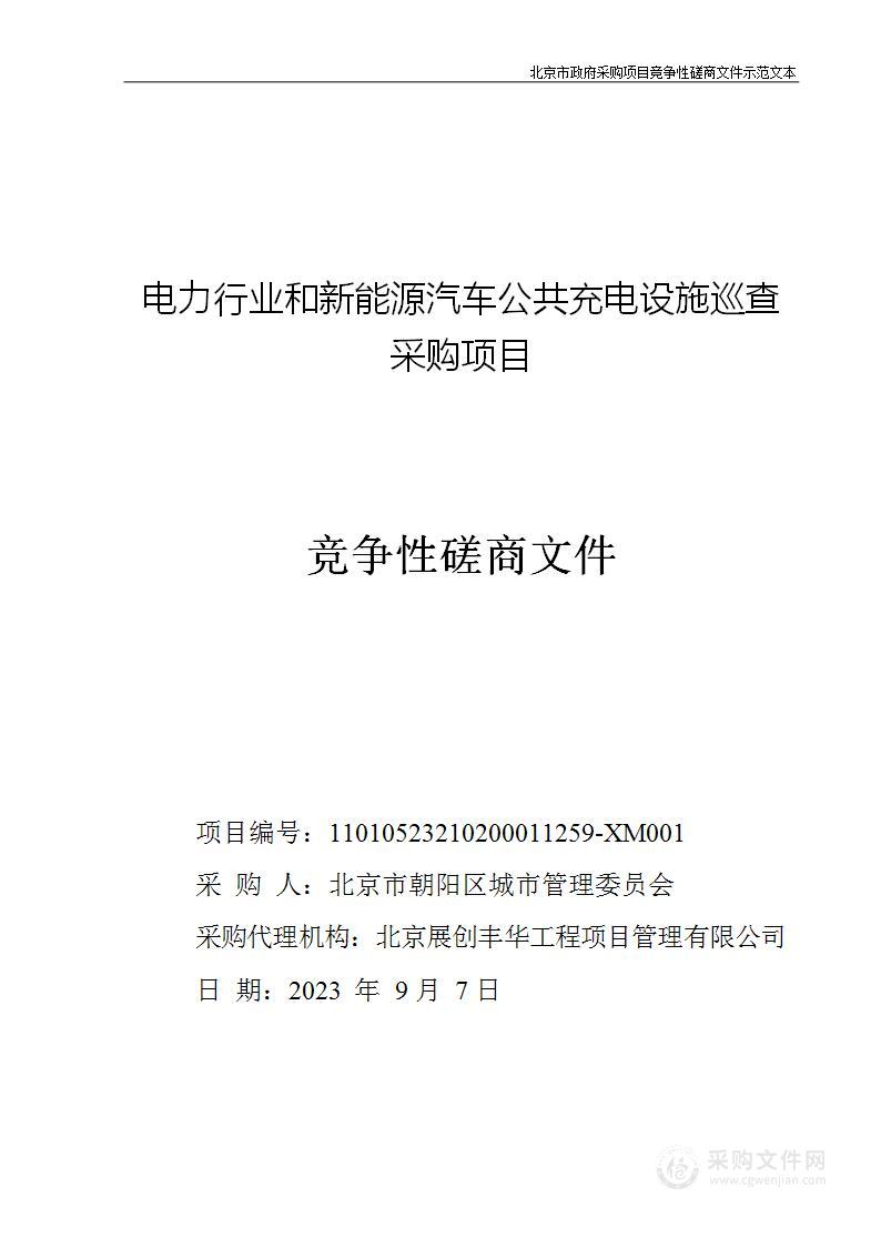 电力行业和新能源汽车公共充电设施巡查采购项目