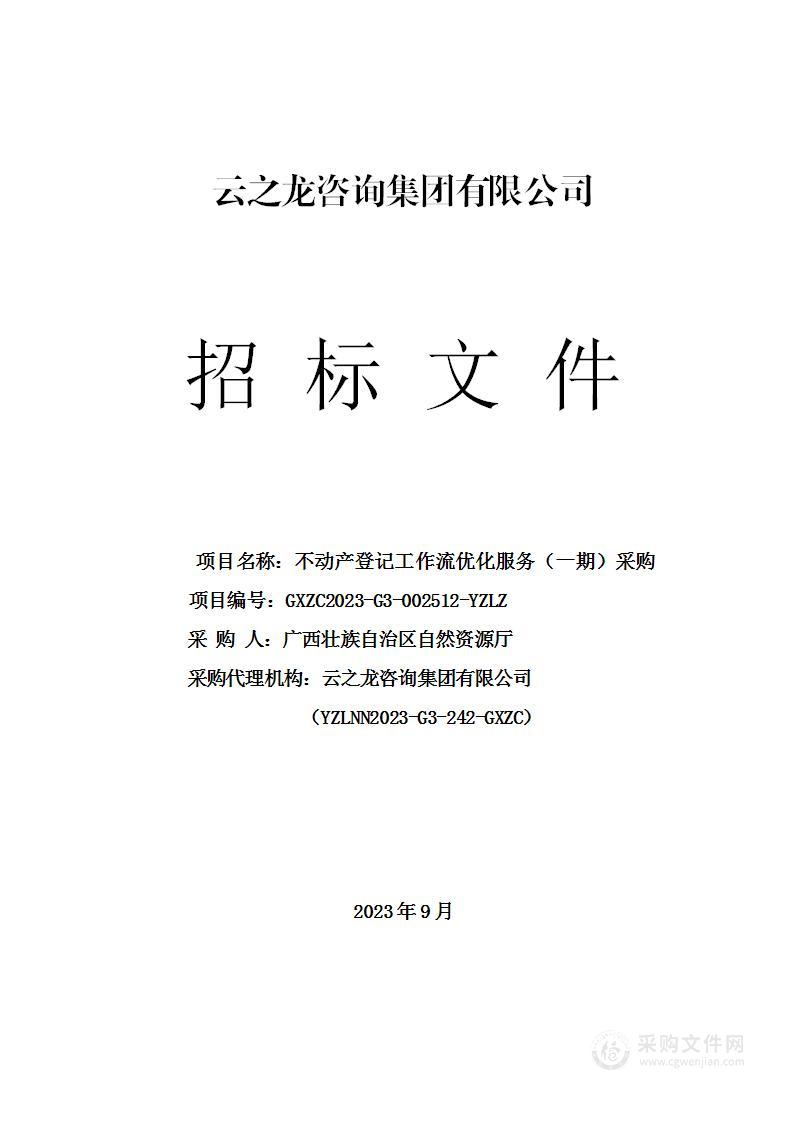 不动产登记工作流优化服务（一期）采购