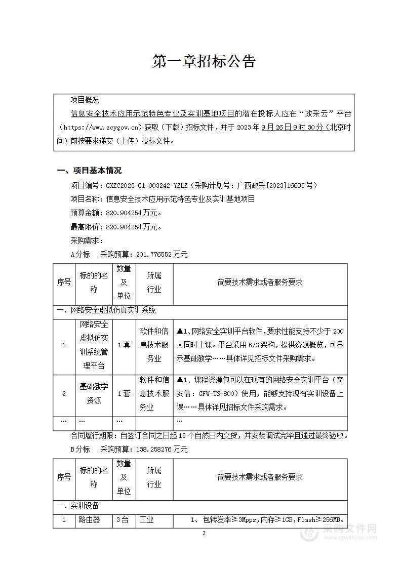 信息安全技术应用示范特色专业及实训基地项目