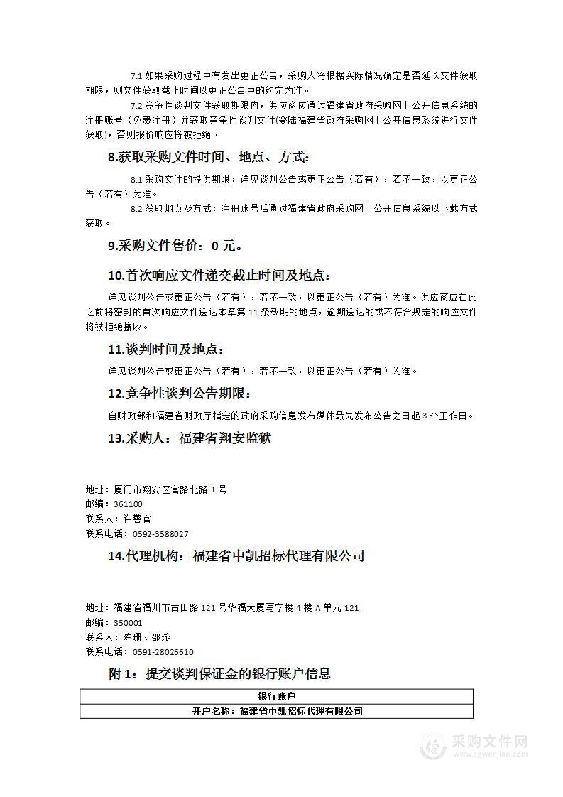 翔安监狱2023年11月至2024年10月民警食堂食材项目