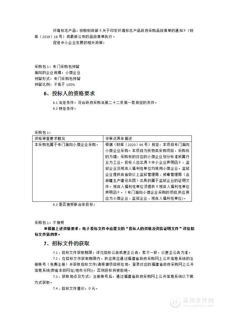 福建省翔安监狱集成墙板采购项目