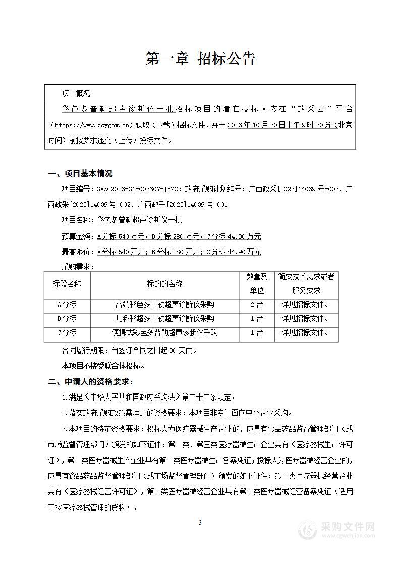 彩色多普勒超声诊断仪一批