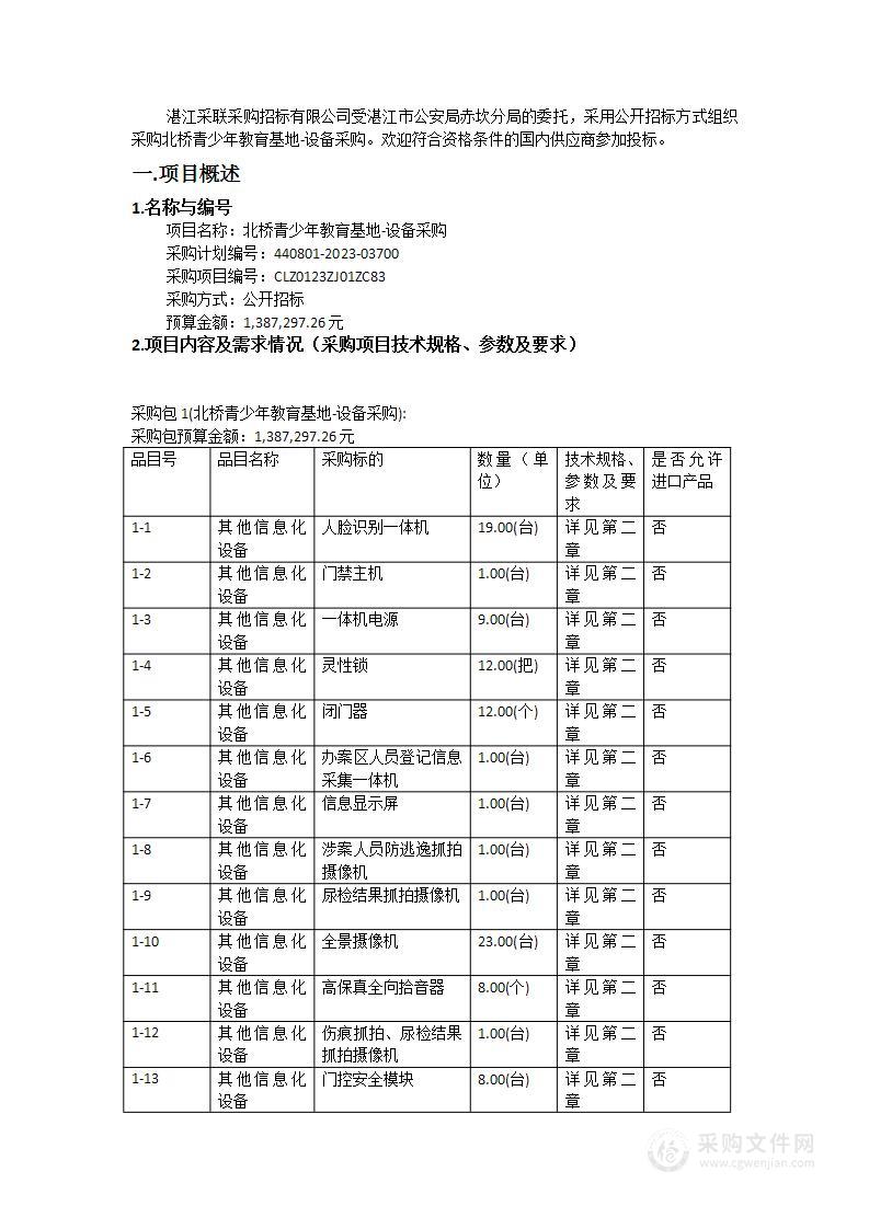 北桥青少年教育基地-设备采购