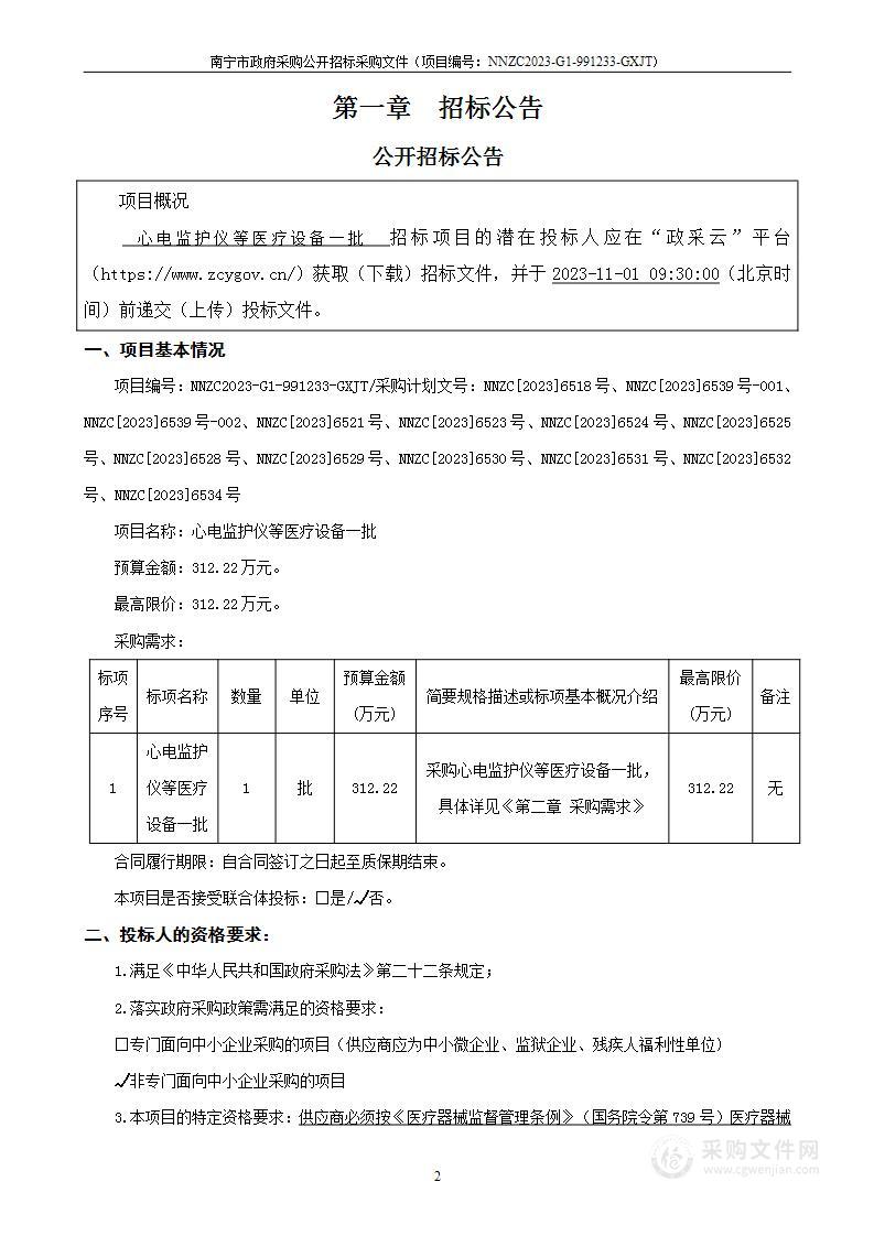 心电监护仪等医疗设备一批