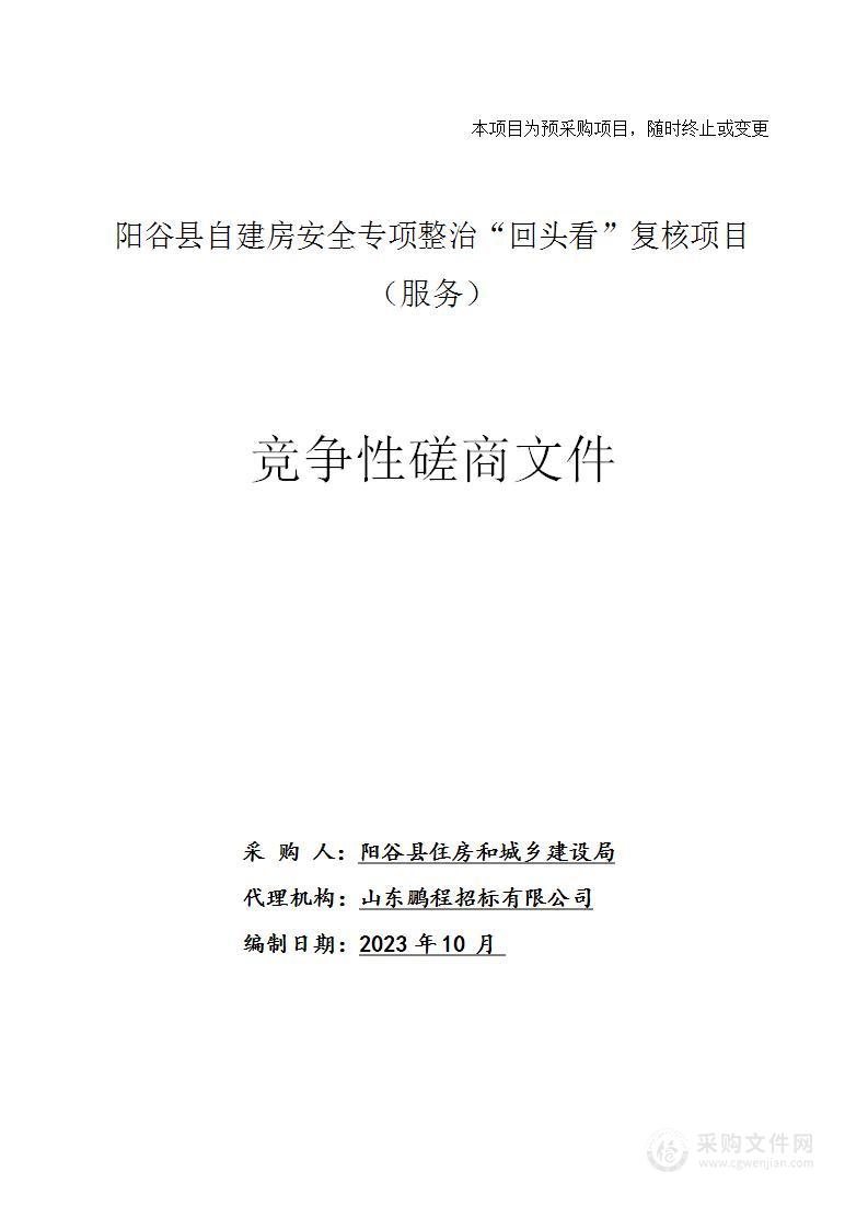 阳谷县自建房安全专项整治“回头看”复核项目