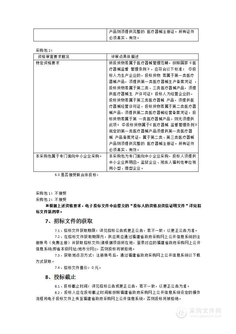 漳州市卫生健康委员会(漳州市医用设备集中采购工作小组办公室)体外循环设备统招分签采购项目