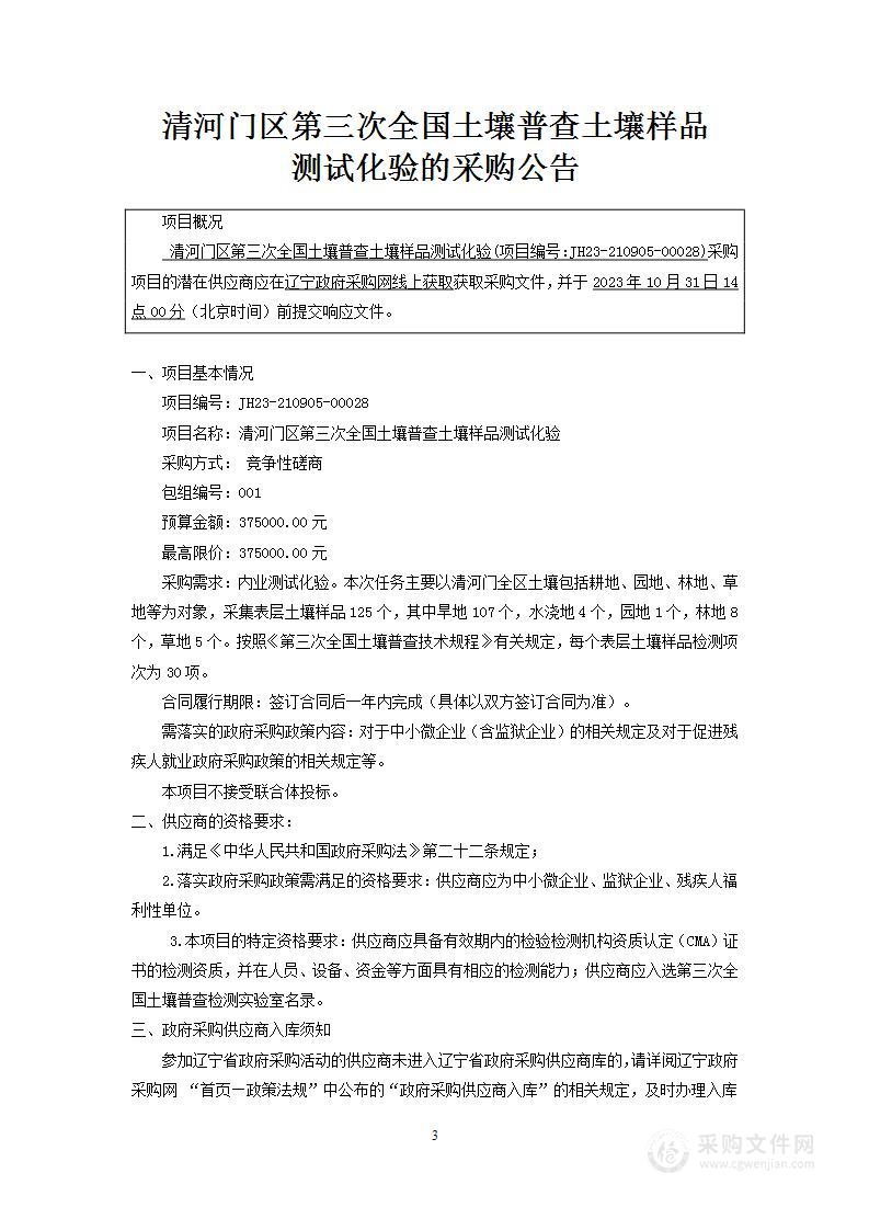 清河门区第三次全国土壤普查土壤样品测试化验