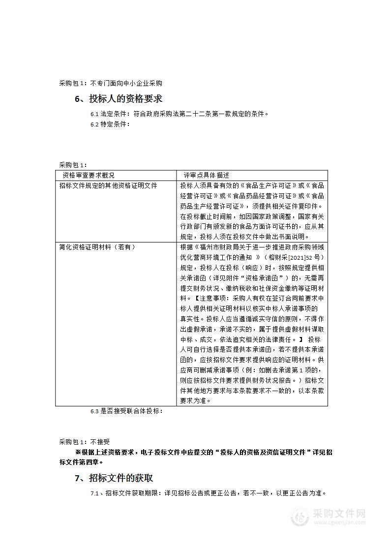 福州市聋哑学校食堂食材采购