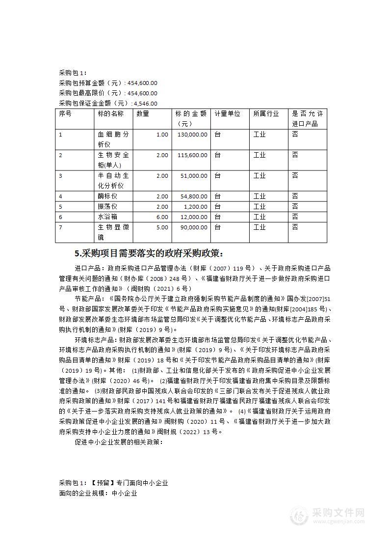 2024年福建省职业院校技能竞赛-检验检疫技术赛项设备项目（硬件设备）