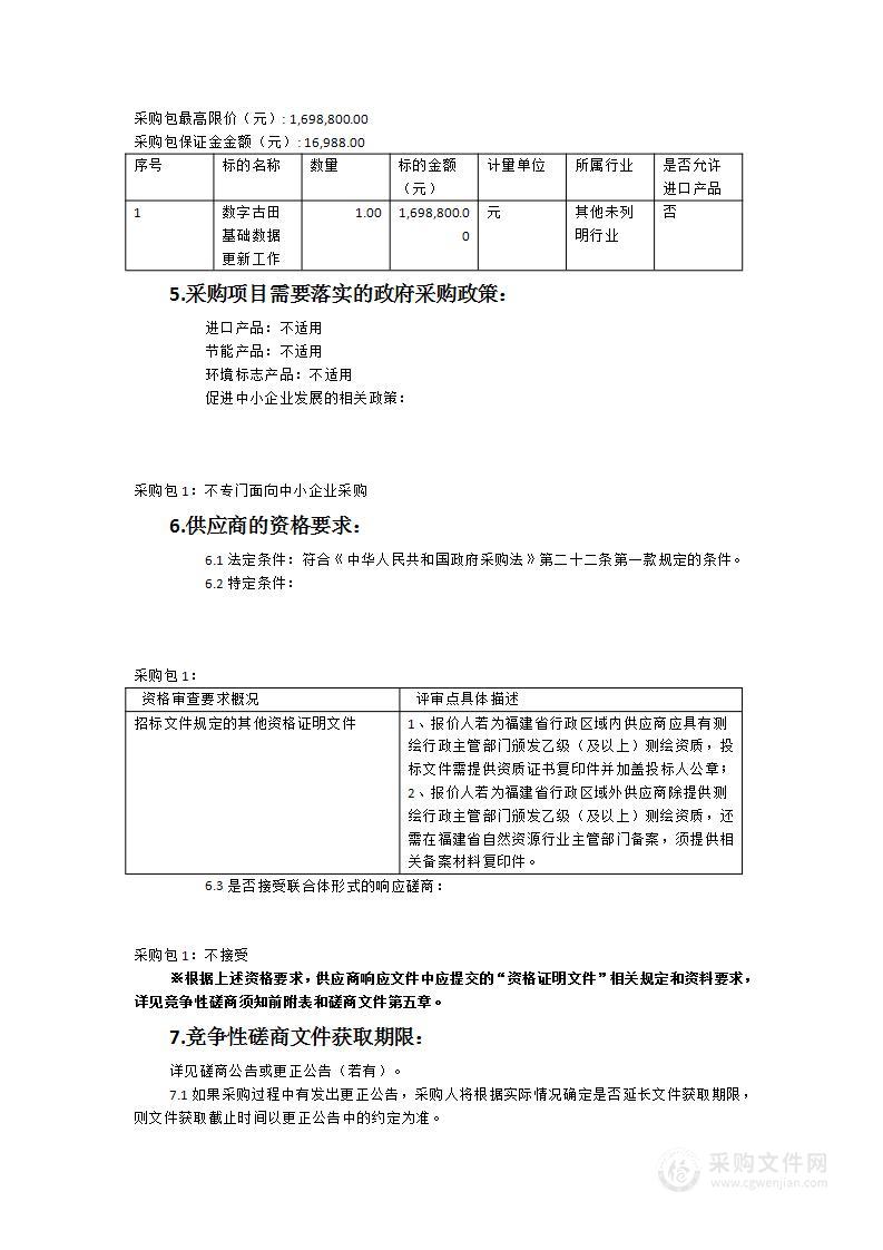 数字古田基础数据更新工作