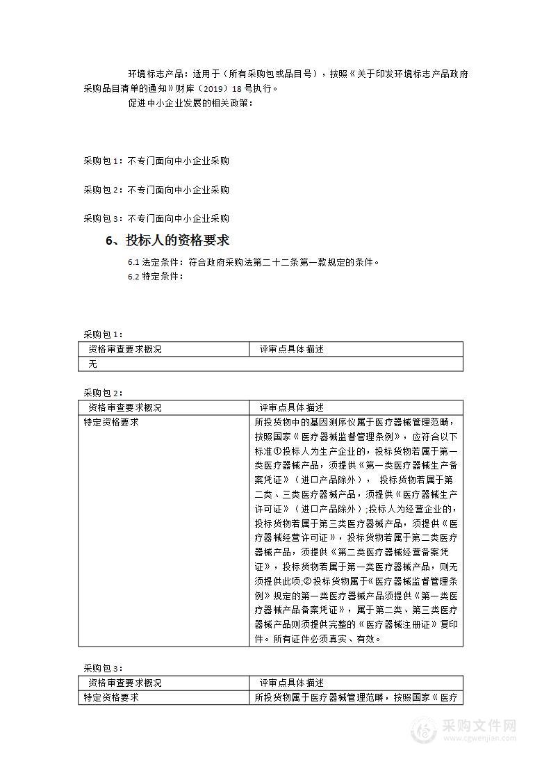 福建医科大学超高量基因测序系统等项目采购