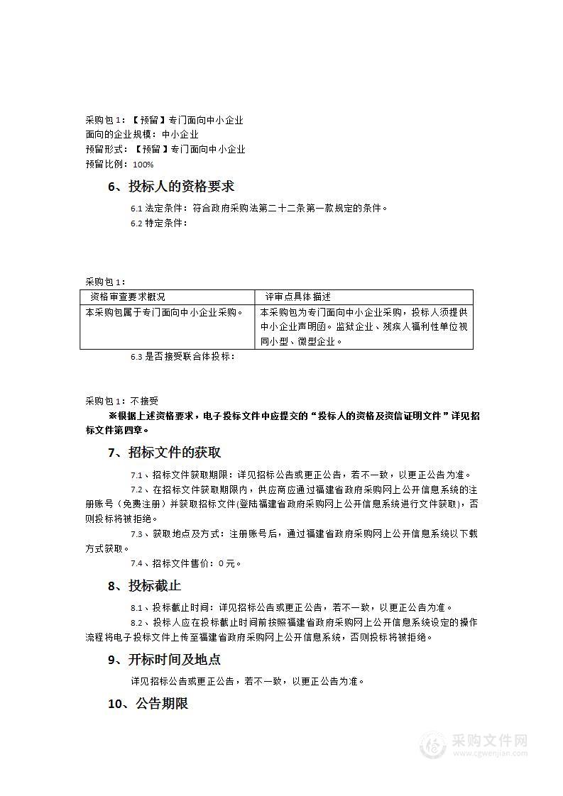 福建省林业局网站2023-2024年度功能拓展及服务项目