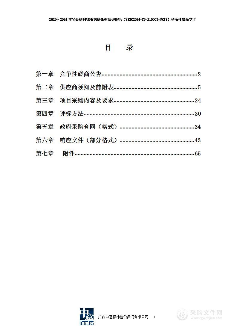 2023～2024年冬春松材线虫病枯死树清理服务