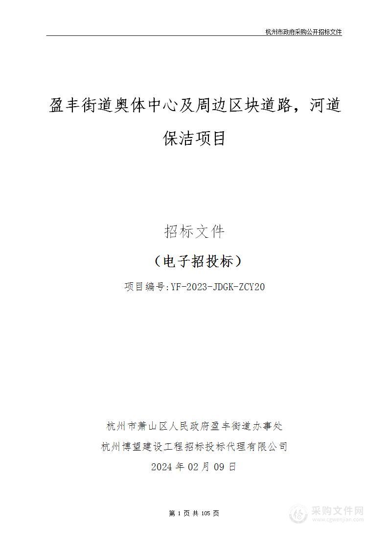 盈丰街道奥体中心及周边区块道路，河道保洁项目